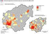 Carte du nombre de logements commencés en Corrèze entre 2006 et 2015