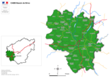 carte de la communauté d'agglomération du bassin de Brive