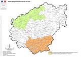Carte des pôles d'équilibre territorial et rural de la Corrèze
