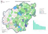 Carte des surfaces des biens de section en Corrèze en 2020