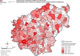 Carte du cumul des taux communaux et EPCI sur le foncier bâti en Corrèze