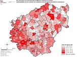 Carte du taux de taxe sur le foncier bâti en Corrèze en 2020